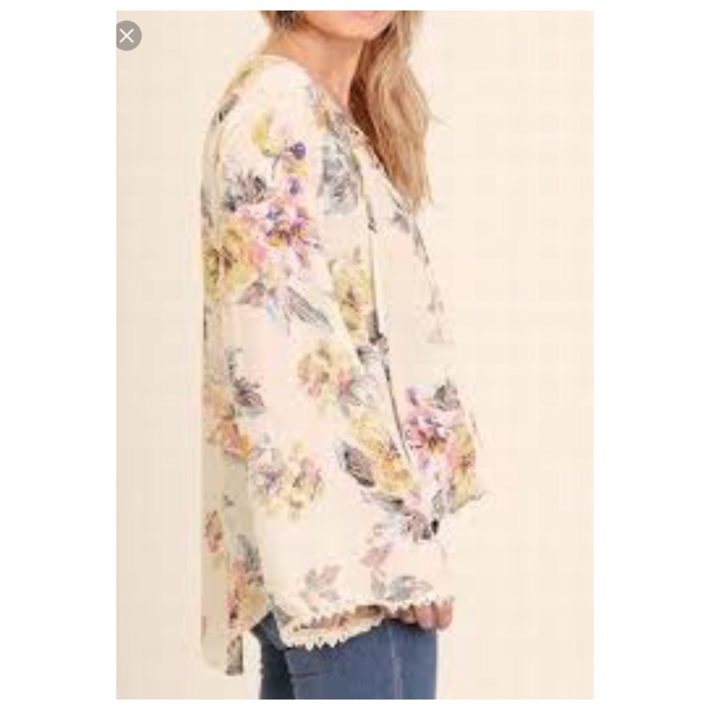 ❌SOLD❌€ Umgee Floral Bell Sleeve Tunic Blouse N16 - Picture 5 of 8